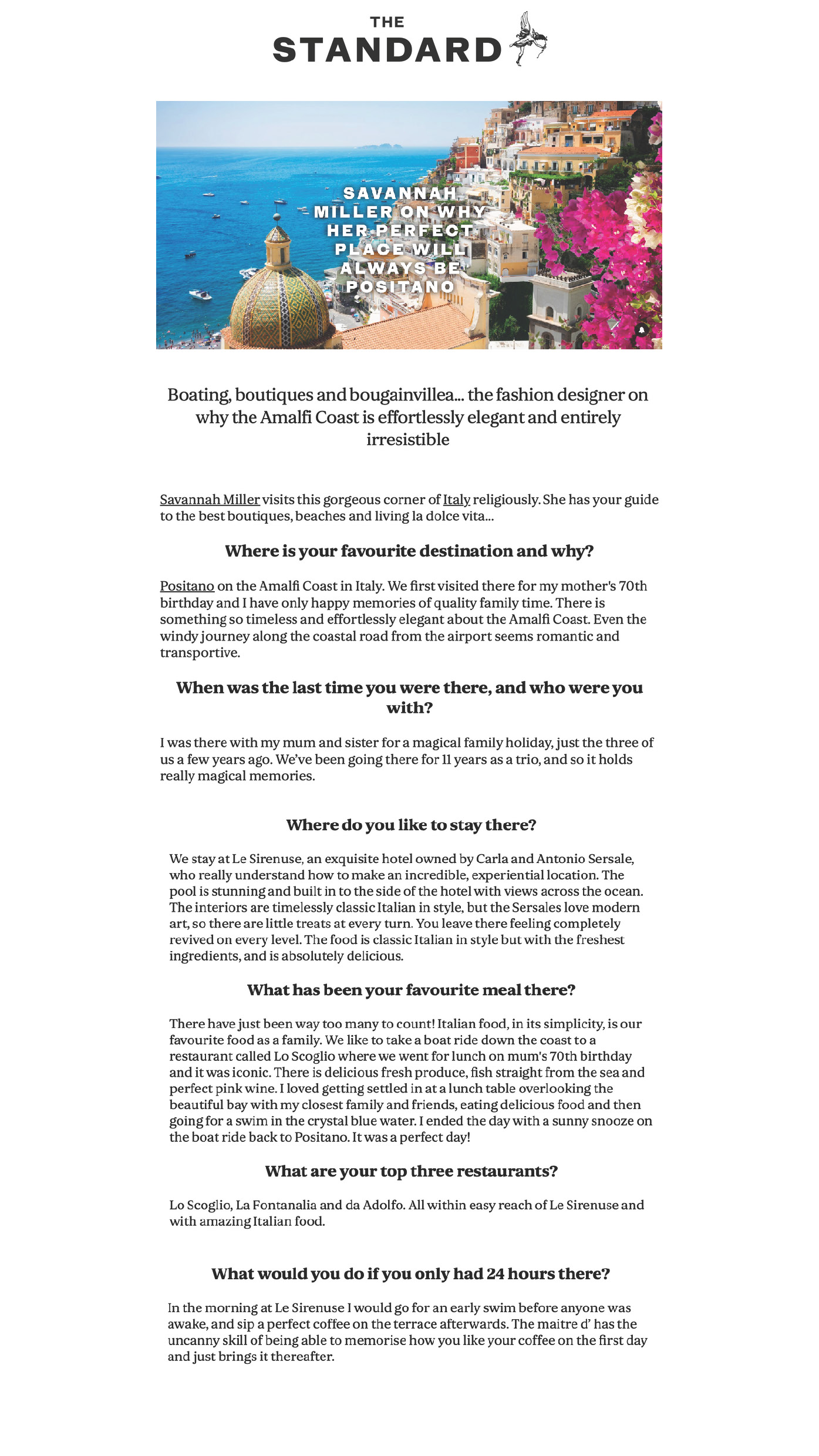 2025 04 14 Thestandard.Co.Uk Le Sirenuse Page 1