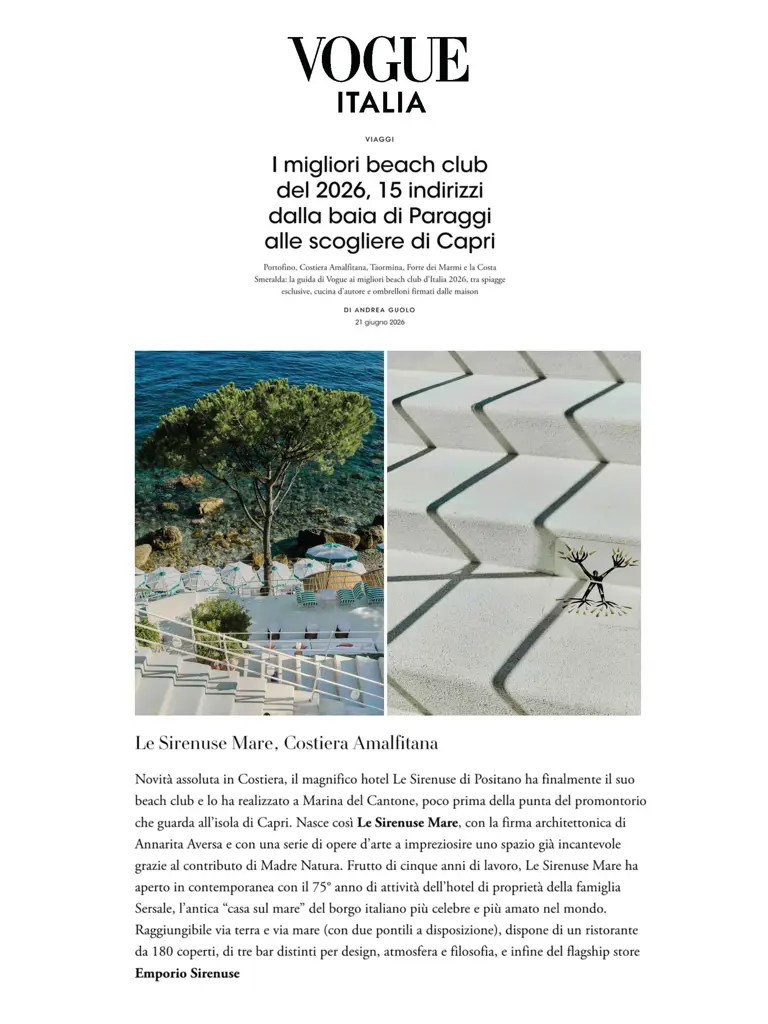 2026 06 Vogue Italy Le Sirenuse Mare