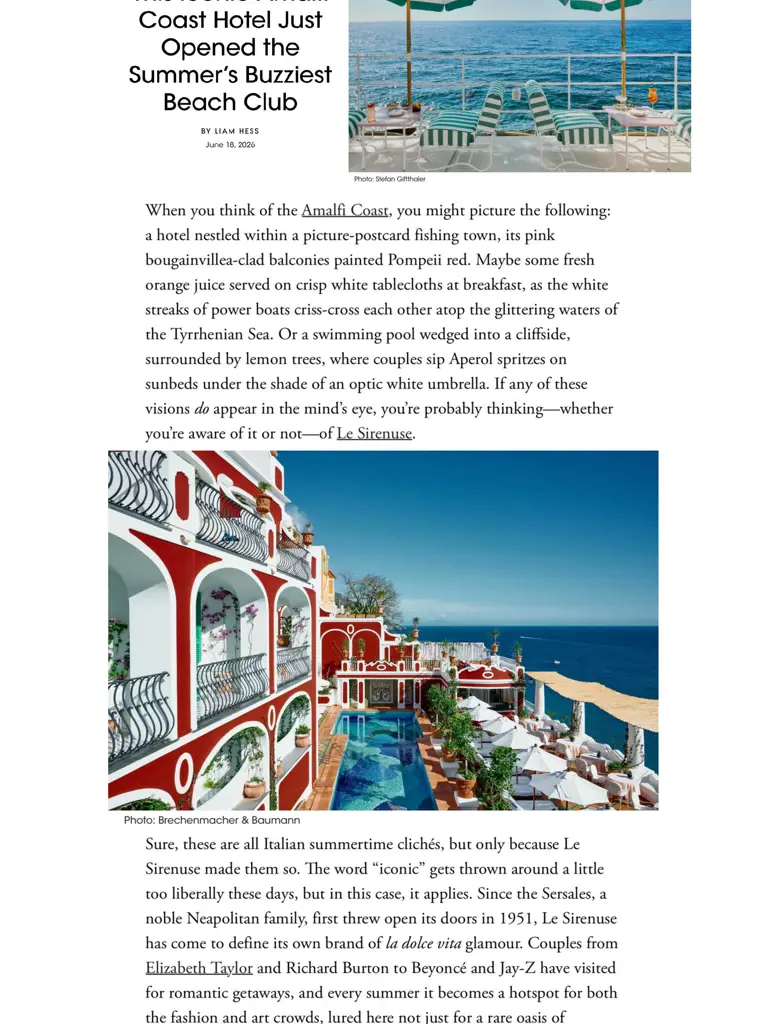 2026 06 18 Vogue.Com Le Sirenuse Mare Page 1