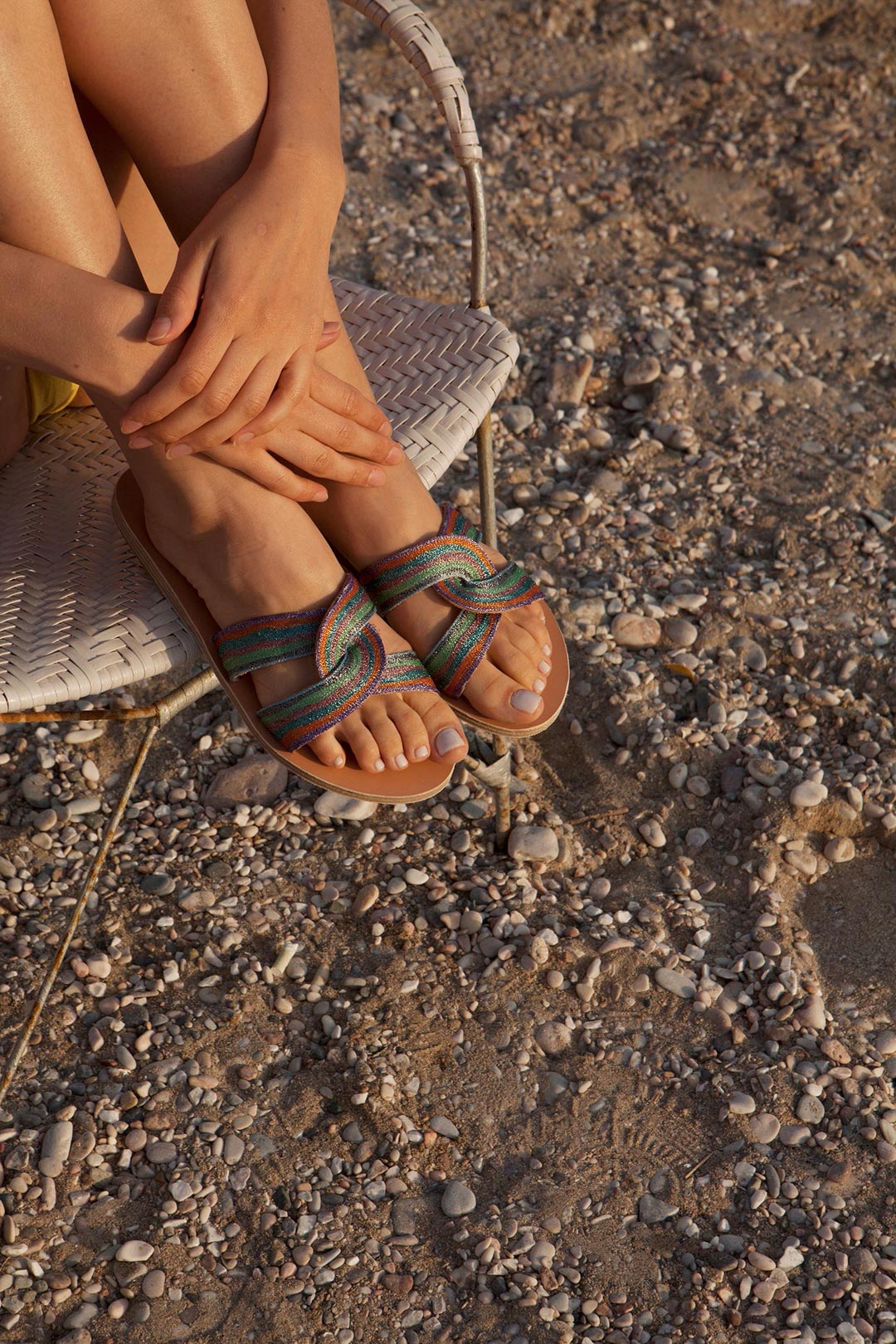 Ancient Greek Sandals Elafonisos Metallic Leather Sandals | Lyst