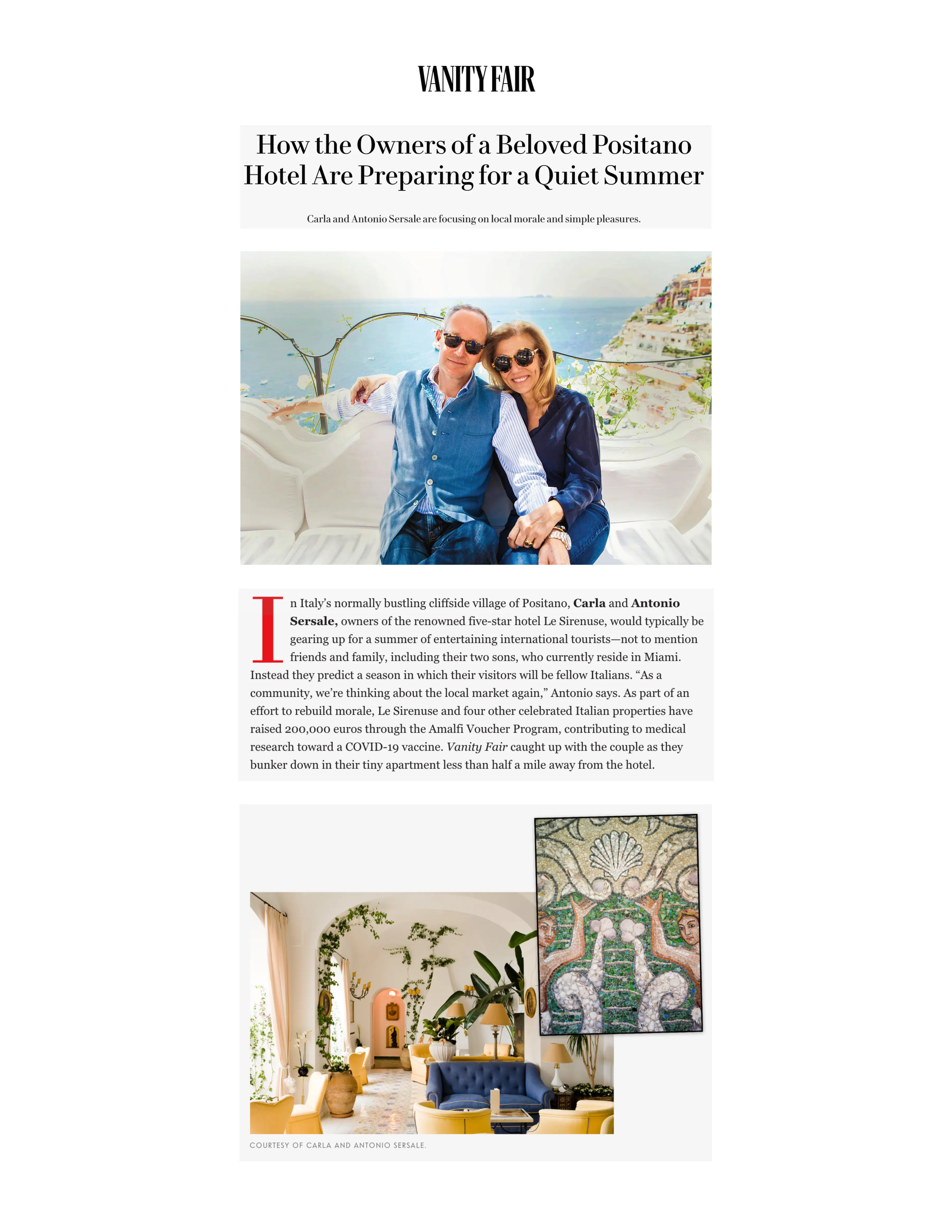 5.6.20 Vanityfair.Com Le Sirenuse & Le Sirenuse Positano Page 1