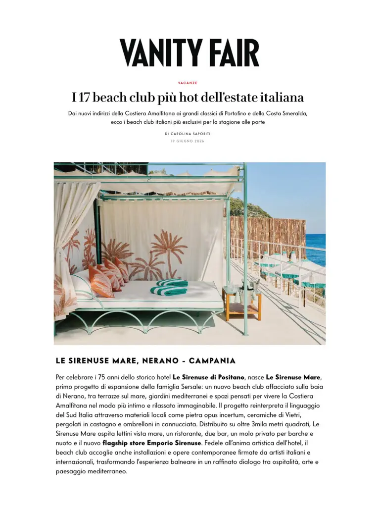 2026 06 Vanity Fair Italy Le Sirenuse Mare
