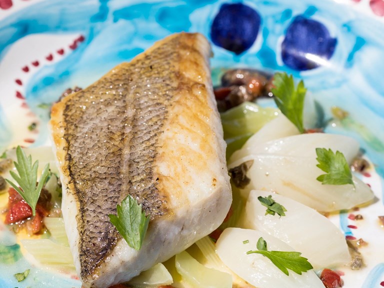 Recipe Cod With Fennel, Celery And Mediterranean Pesto