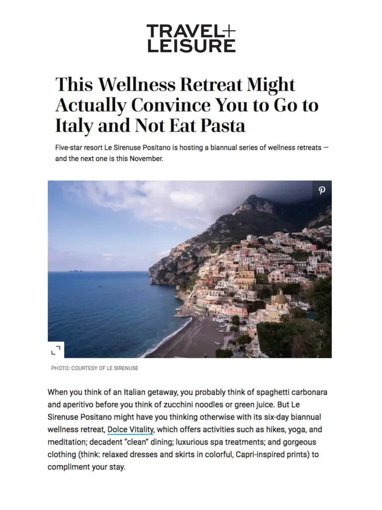 10.8.19 Travelandleisure.Com Le Sirenuse Dolce Vitality Page 1